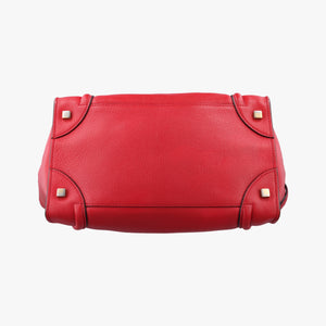 Vintage Celine Luggage Mini Shopper Red Leather  handbag | stylenewstar