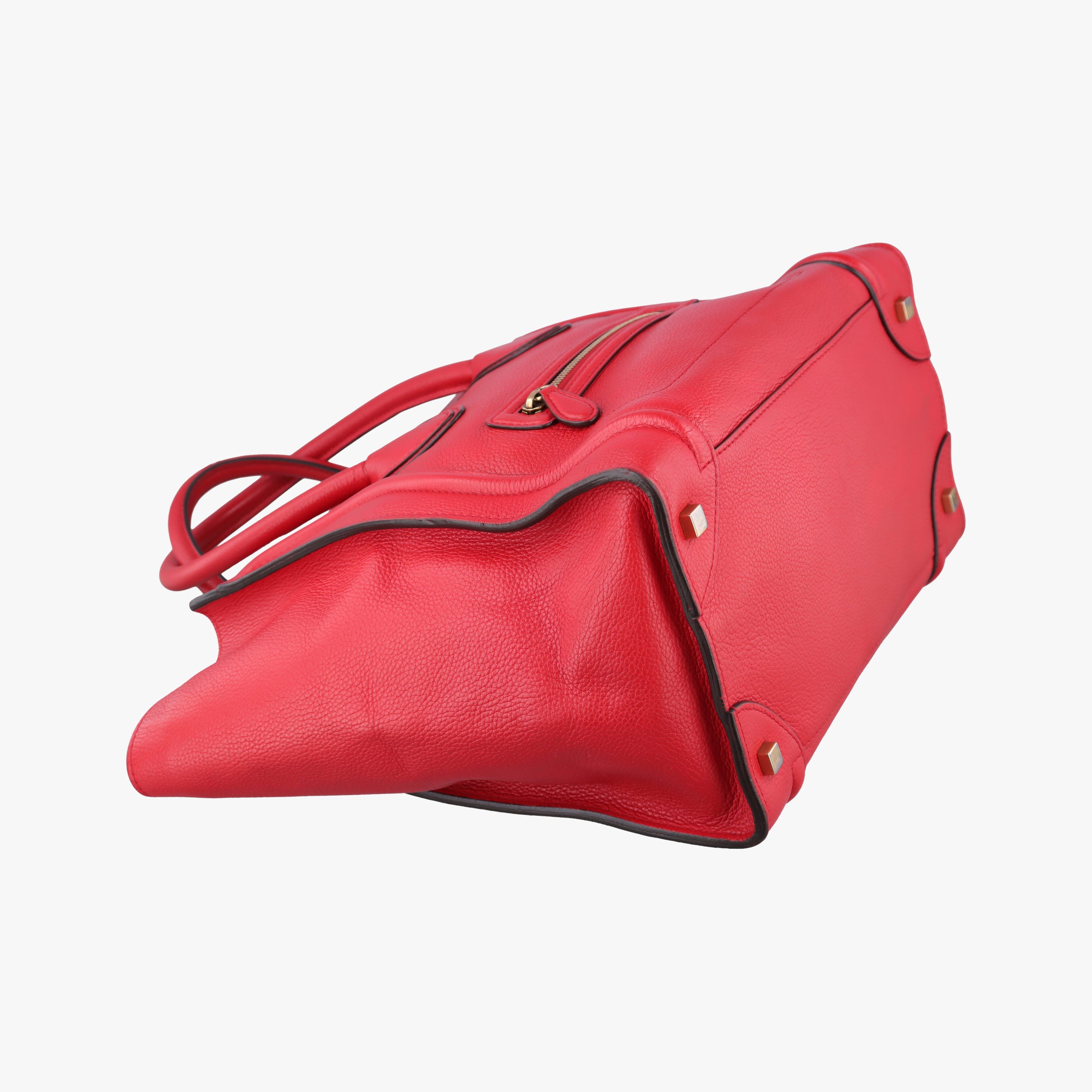 Vintage Celine Luggage Mini Shopper Red Leather  handbag | stylenewstar