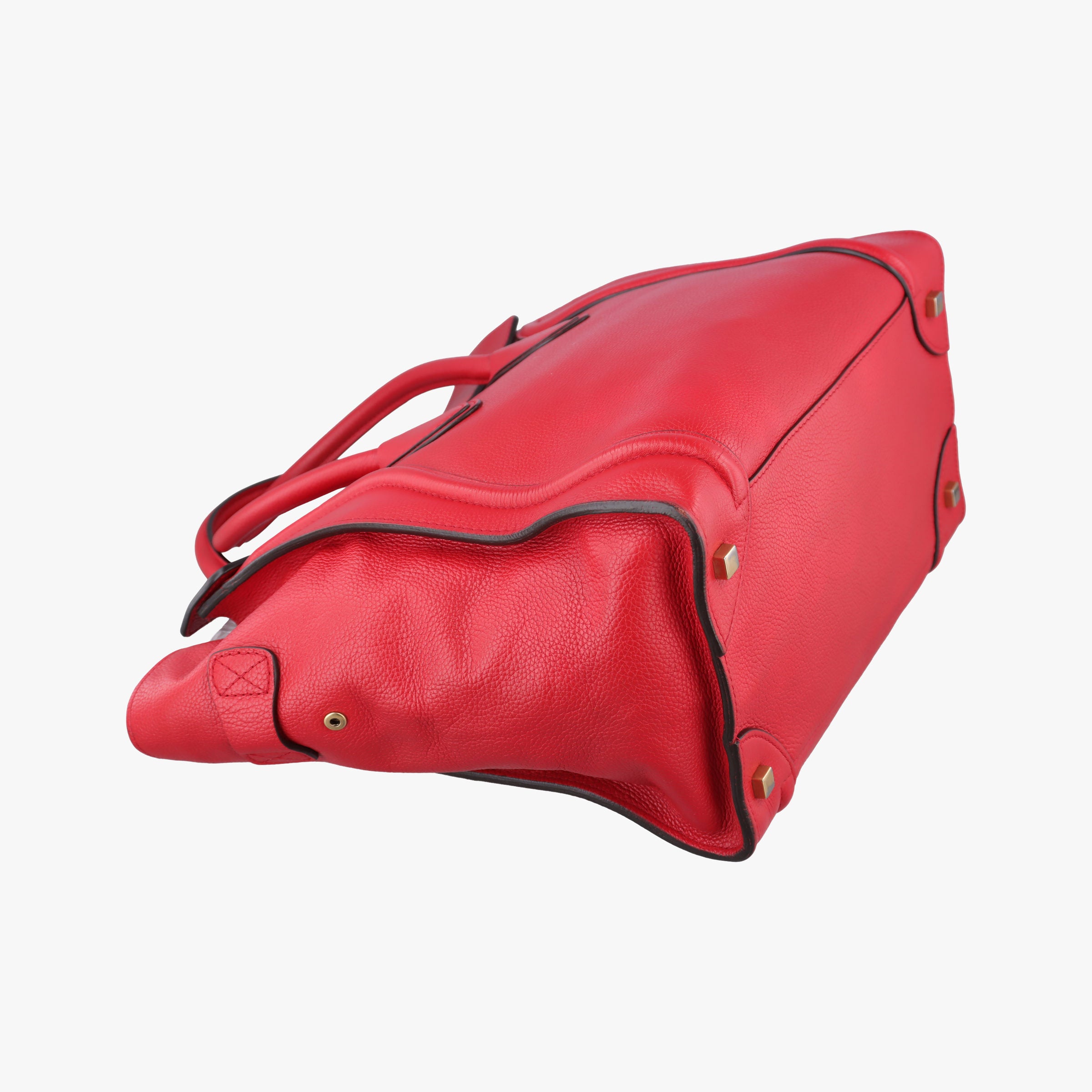 Vintage Celine Luggage Mini Shopper Red Leather  handbag | stylenewstar