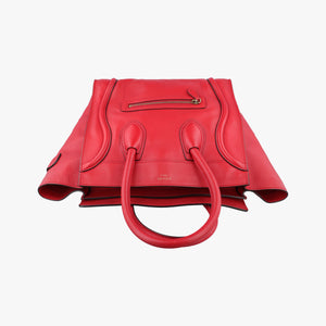 Vintage Celine Luggage Mini Shopper Red Leather  handbag | stylenewstar