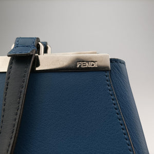 Pre-owned Fendi Troisjours Navy × Blue Leather 8BH272 handbag | stylenewstar