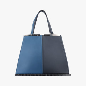 Pre-owned Fendi Troisjours Navy × Blue Leather 8BH272 handbag | stylenewstar
