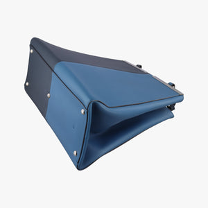Pre-owned Fendi Troisjours Navy × Blue Leather 8BH272 handbag | stylenewstar