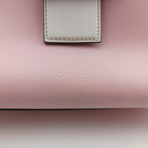 Pre-owned Gucci Nimfair Bamboo Pink x white Leather 453756 shoulderbag | stylenewstar