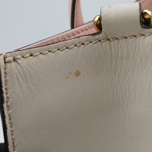 Pre-owned Gucci Nimfair Bamboo Pink x white Leather 453756 shoulderbag | stylenewstar