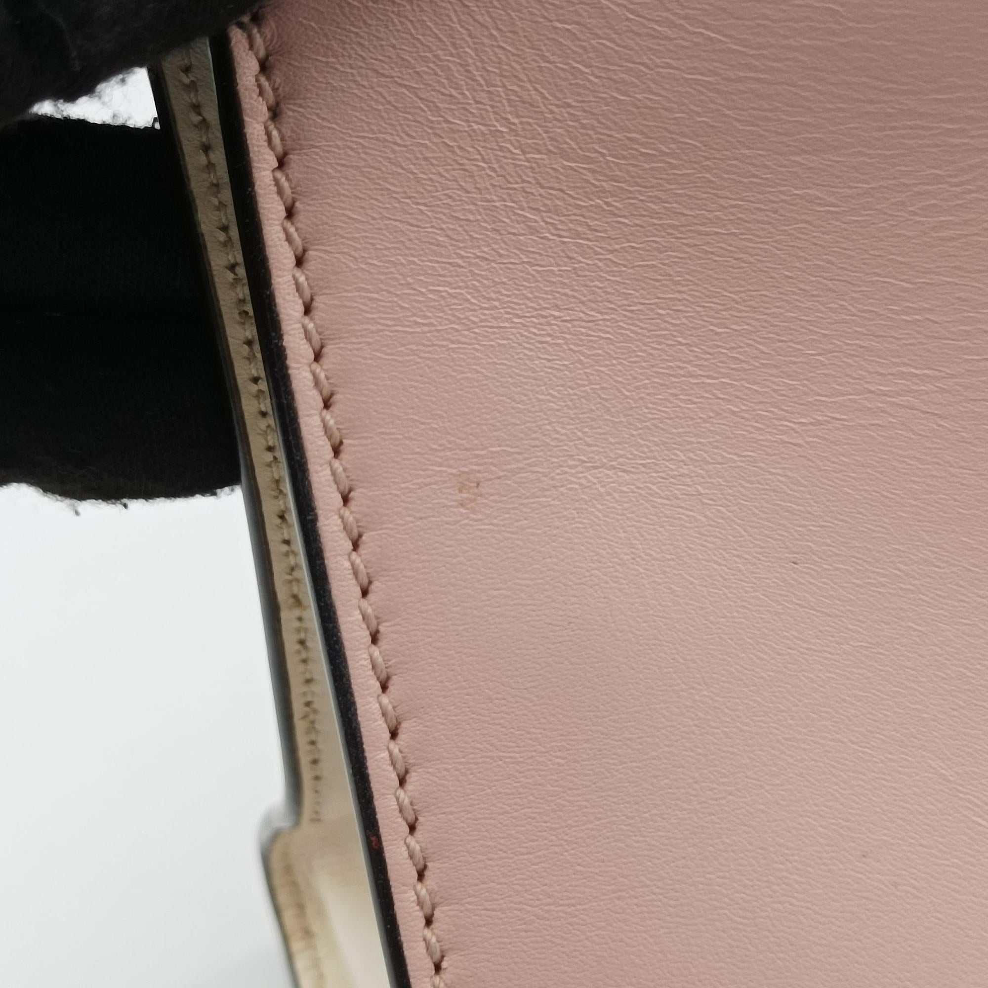 Pre-owned Gucci Nimfair Bamboo Pink x white Leather 453756 shoulderbag | stylenewstar