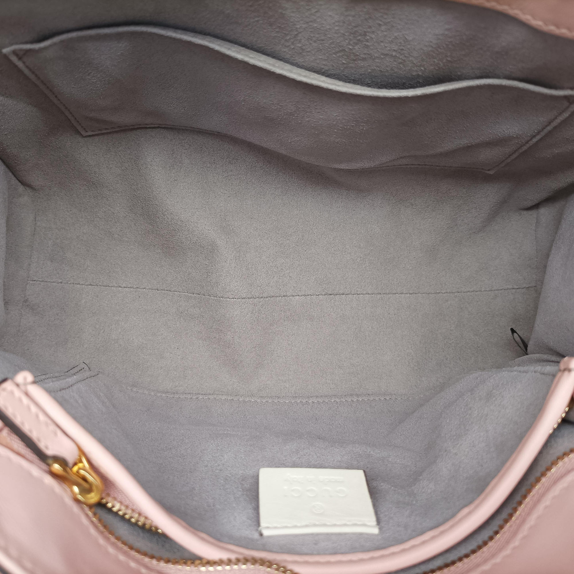 Pre-owned Gucci Nimfair Bamboo Pink x white Leather 453756 shoulderbag | stylenewstar