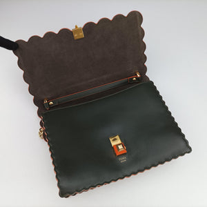 Vintage Fendi KAN I Green Leather 8BT283 shoulderbag | stylenewstar