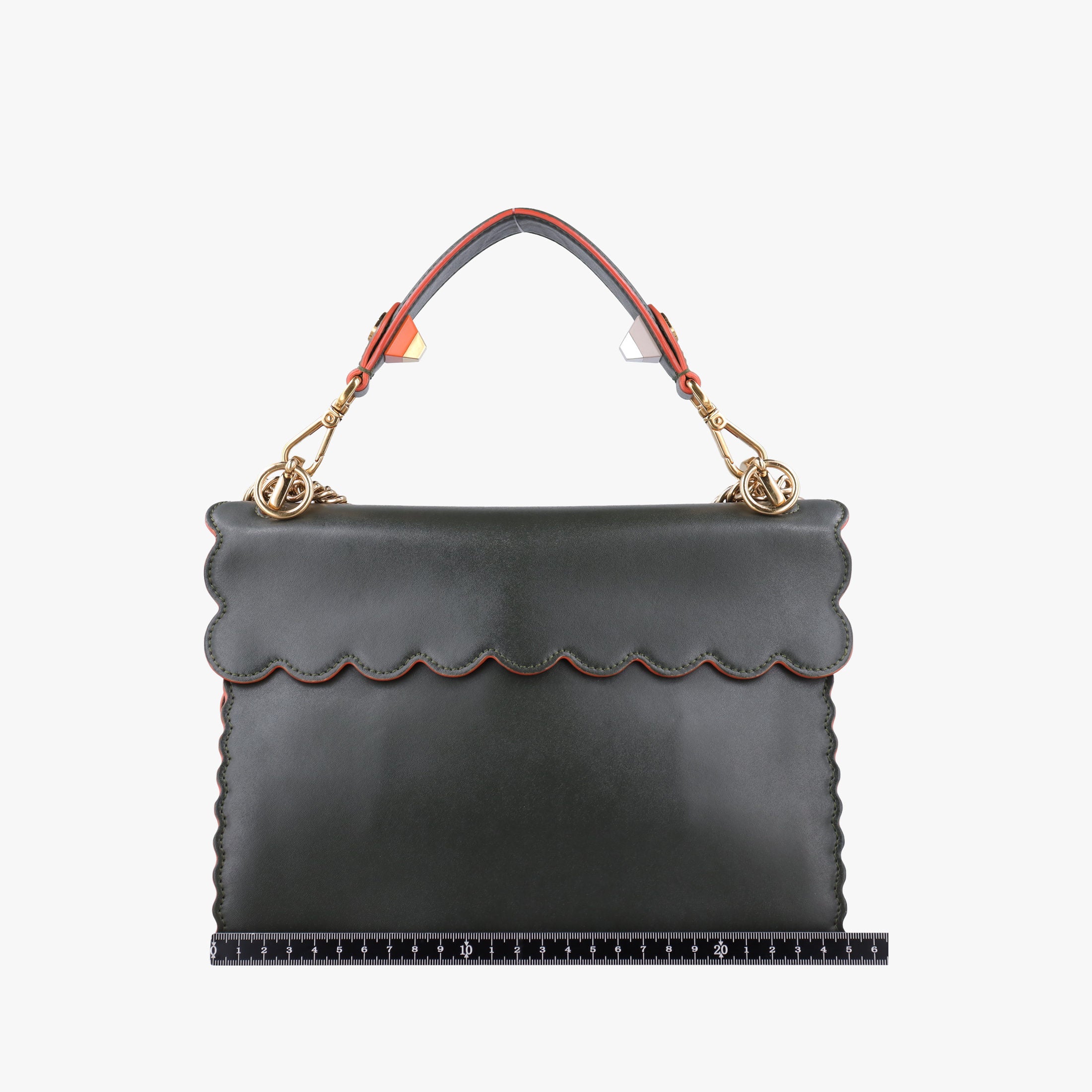 Vintage Fendi KAN I Green Leather 8BT283 shoulderbag | stylenewstar