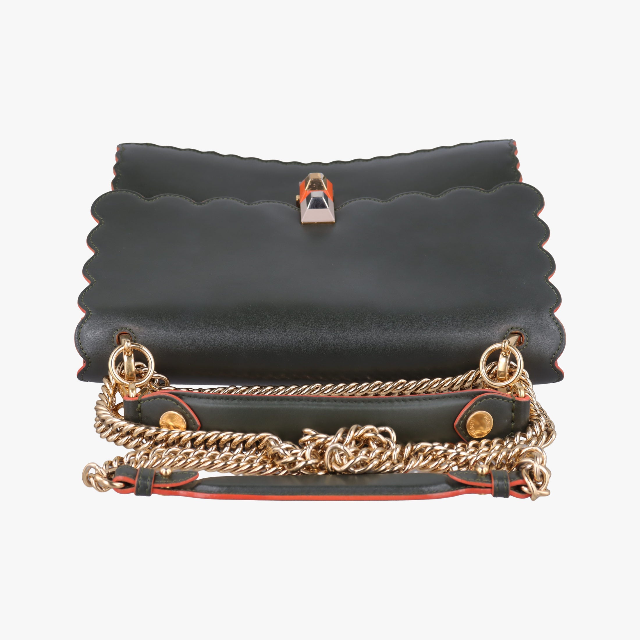 Vintage Fendi KAN I Green Leather 8BT283 shoulderbag | stylenewstar