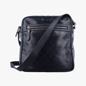 Pre-owned Gucci GG Imprime Messenger Navy PVC coated canvas 201448 shoulderbag | stylenewstar