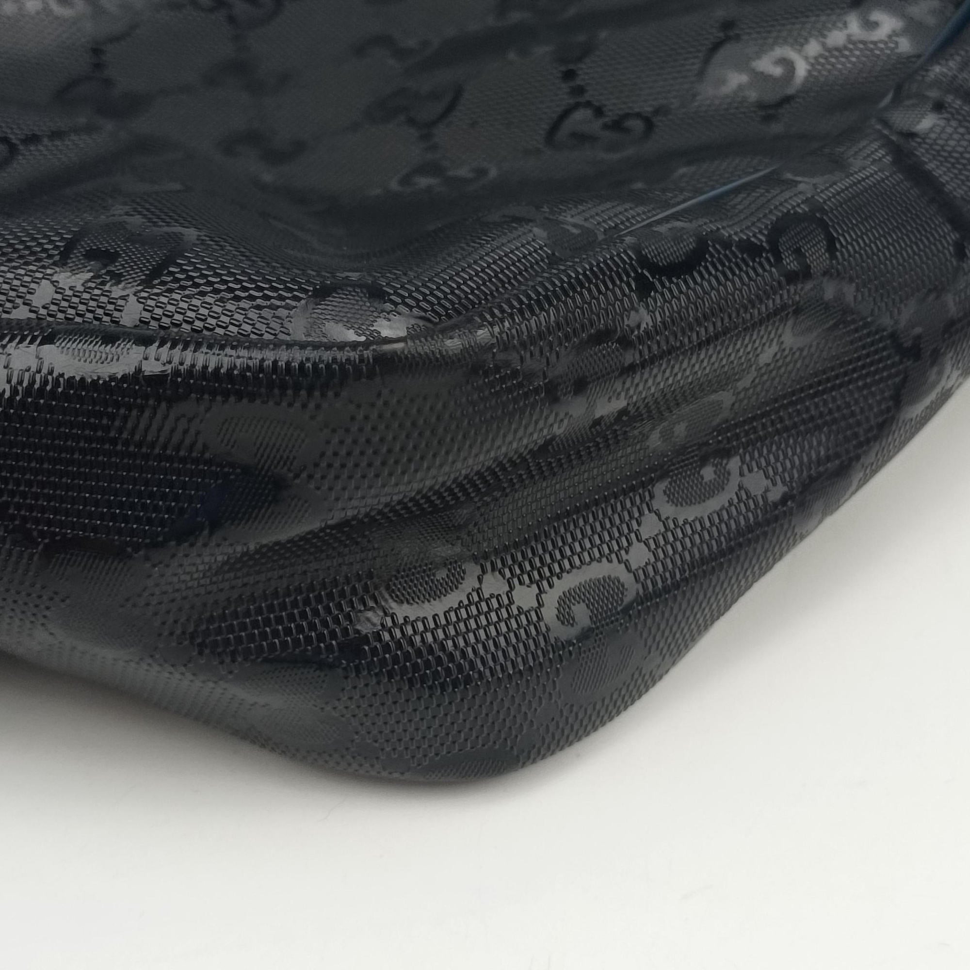 Pre-owned Gucci GG Imprime Messenger Navy PVC coated canvas 201448 shoulderbag | stylenewstar