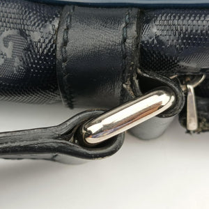 Pre-owned Gucci GG Imprime Messenger Navy PVC coated canvas 201448 shoulderbag | stylenewstar
