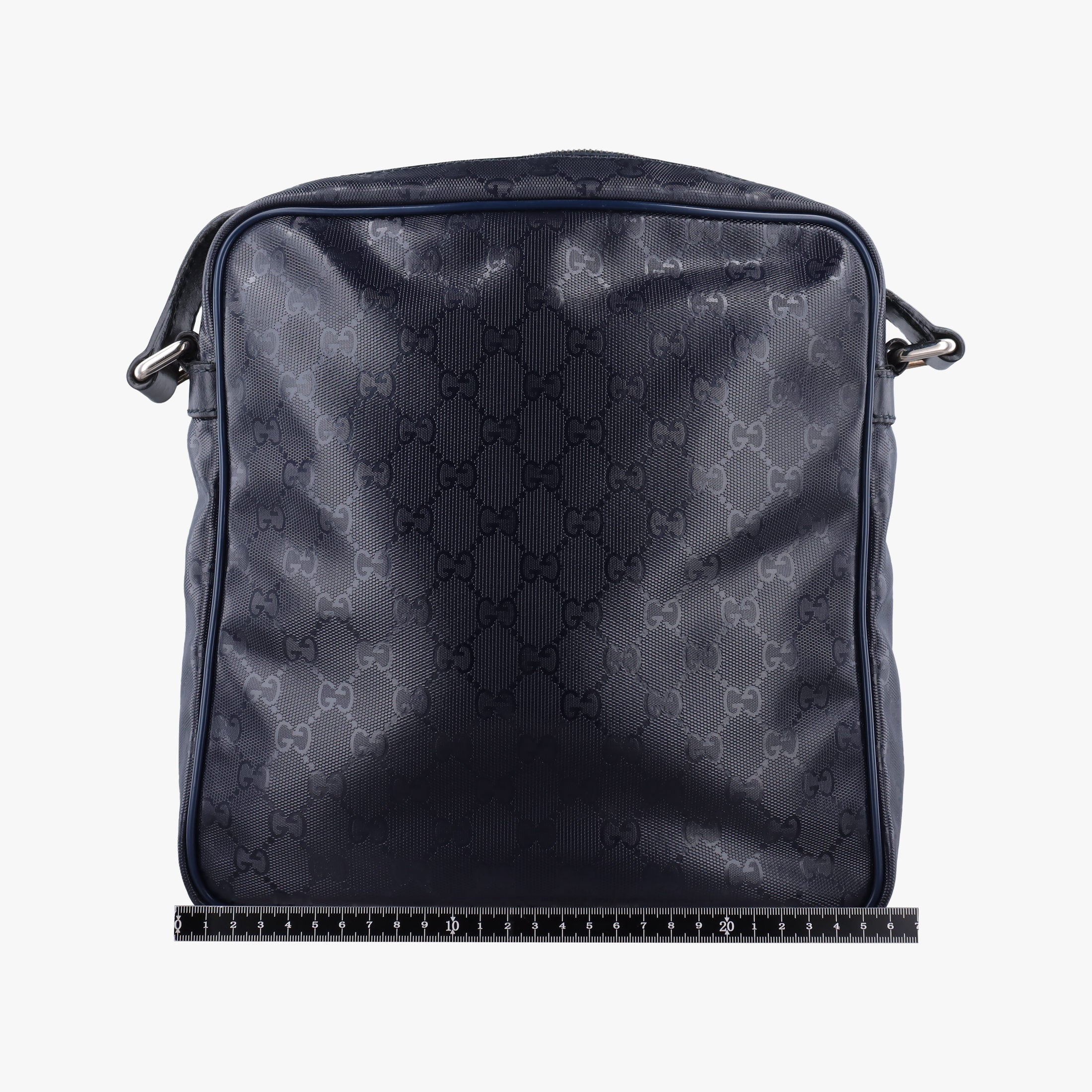 Pre-owned Gucci GG Imprime Messenger Navy PVC coated canvas 201448 shoulderbag | stylenewstar