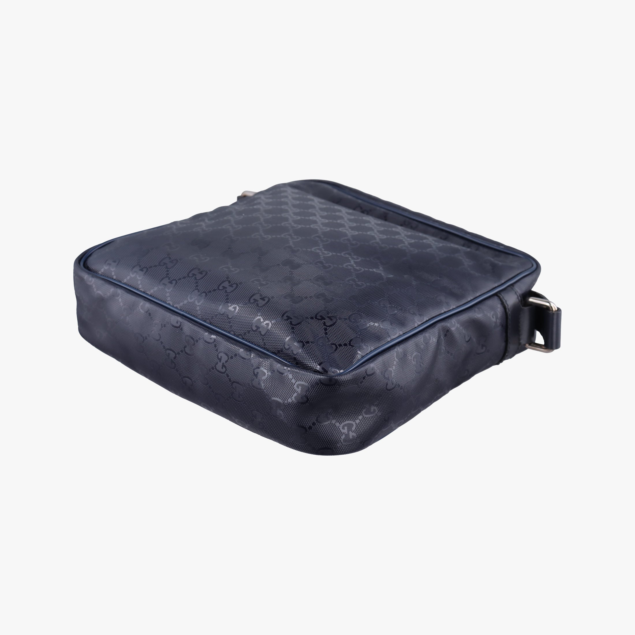 Pre-owned Gucci GG Imprime Messenger Navy PVC coated canvas 201448 shoulderbag | stylenewstar