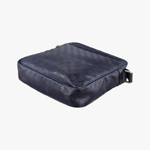 Pre-owned Gucci GG Imprime Messenger Navy PVC coated canvas 201448 shoulderbag | stylenewstar