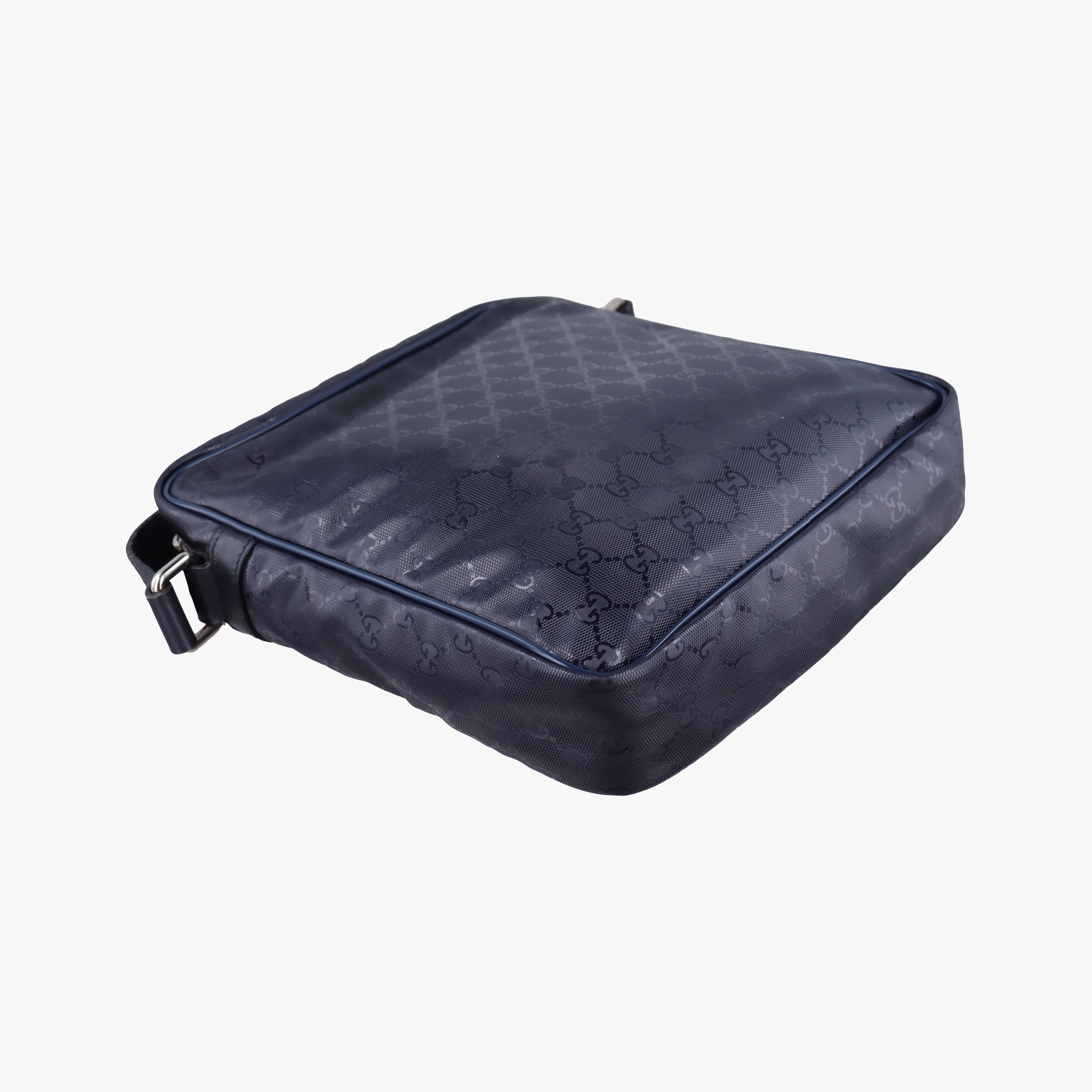 Pre-owned Gucci GG Imprime Messenger Navy PVC coated canvas 201448 shoulderbag | stylenewstar