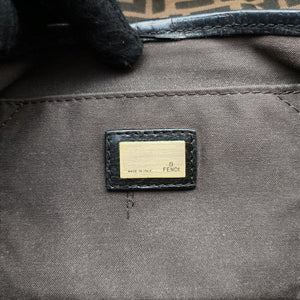 Pre-owned Fendi B bag zucca Brown×Black Canvas×Leather 8BR551 shoulderbag | stylenewstar