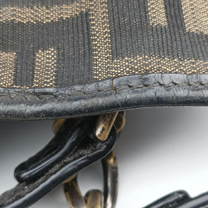 Pre-owned Fendi B bag zucca Brown×Black Canvas×Leather 8BR551 shoulderbag | stylenewstar