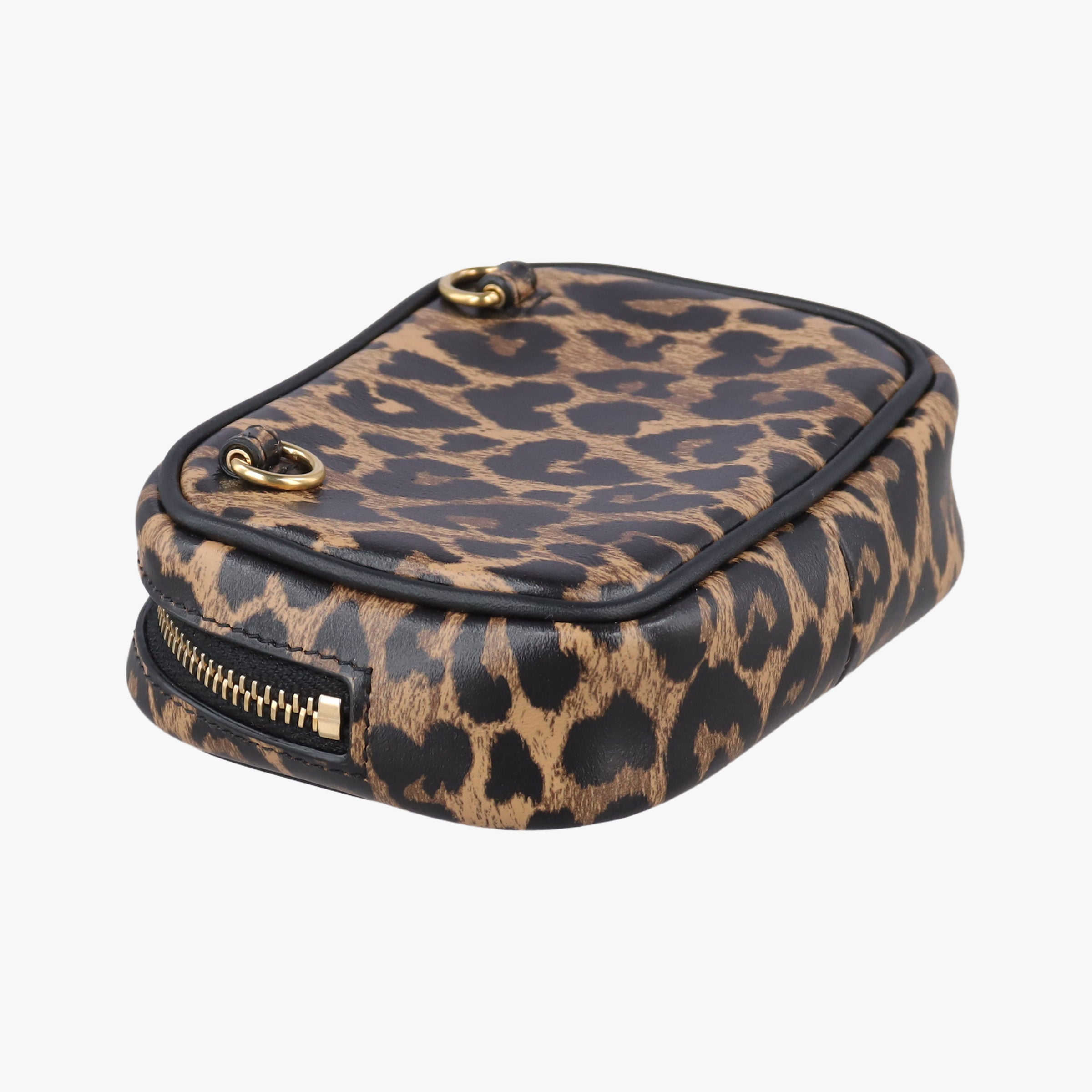 Secondhand Yves Saint Laurent Baby Lou Leopard Print Heart Black×Leopard Leather 650170 shoulderbag | stylenewstar