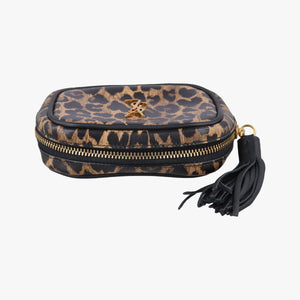 Secondhand Yves Saint Laurent Baby Lou Leopard Print Heart Black×Leopard Leather 650170 shoulderbag | stylenewstar