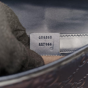 Pre-owned Gucci GG Plus GG Supreme Navy Leather 406368 shoulderbag | stylenewstar