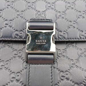 Pre-owned Gucci GG Plus GG Supreme Navy Leather 406368 shoulderbag | stylenewstar