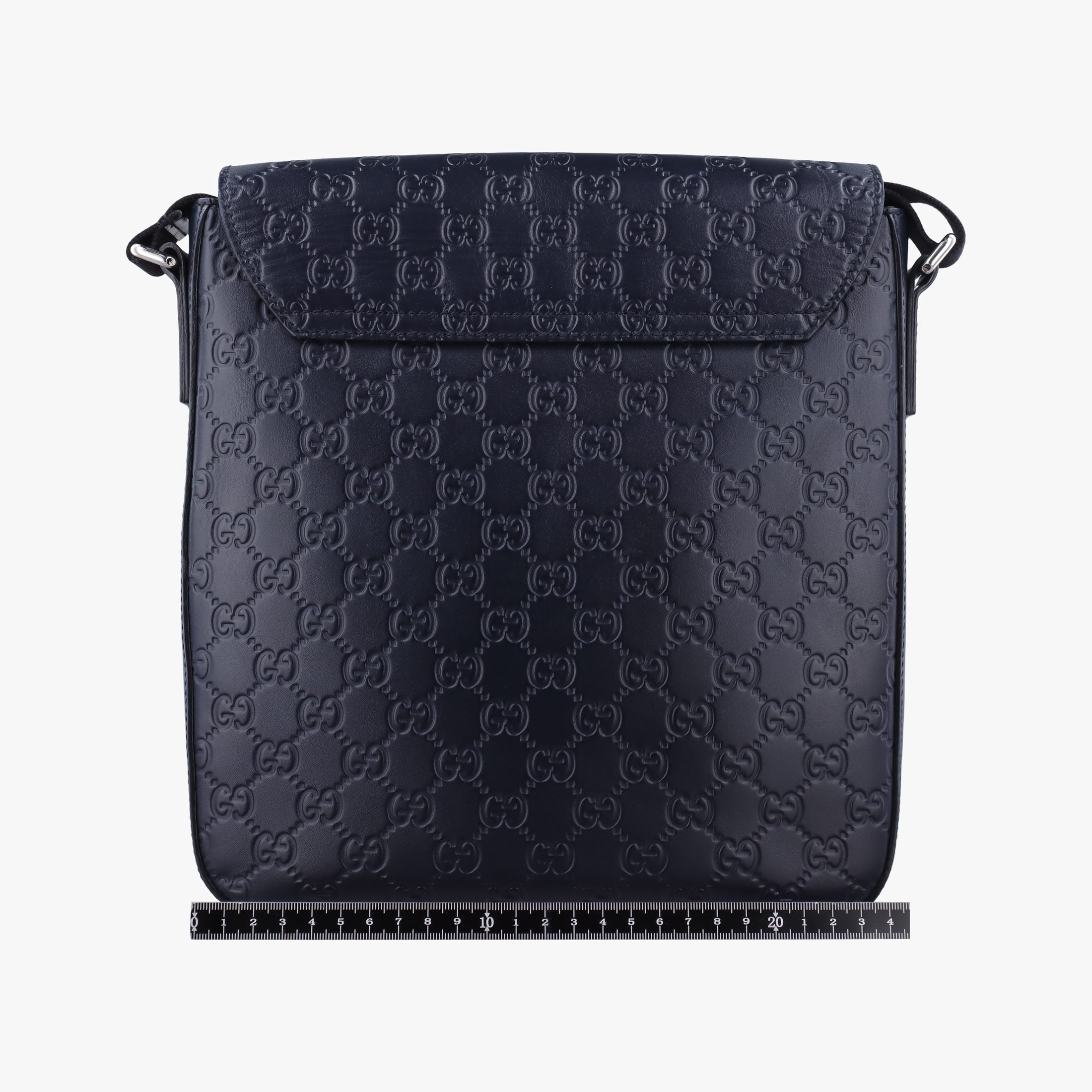 Pre-owned Gucci GG Plus GG Supreme Navy Leather 406368 shoulderbag | stylenewstar