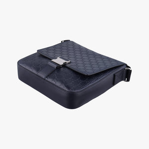 Pre-owned Gucci GG Plus GG Supreme Navy Leather 406368 shoulderbag | stylenewstar