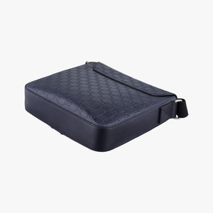 Pre-owned Gucci GG Plus GG Supreme Navy Leather 406368 shoulderbag | stylenewstar
