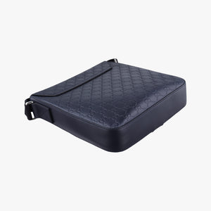 Pre-owned Gucci GG Plus GG Supreme Navy Leather 406368 shoulderbag | stylenewstar