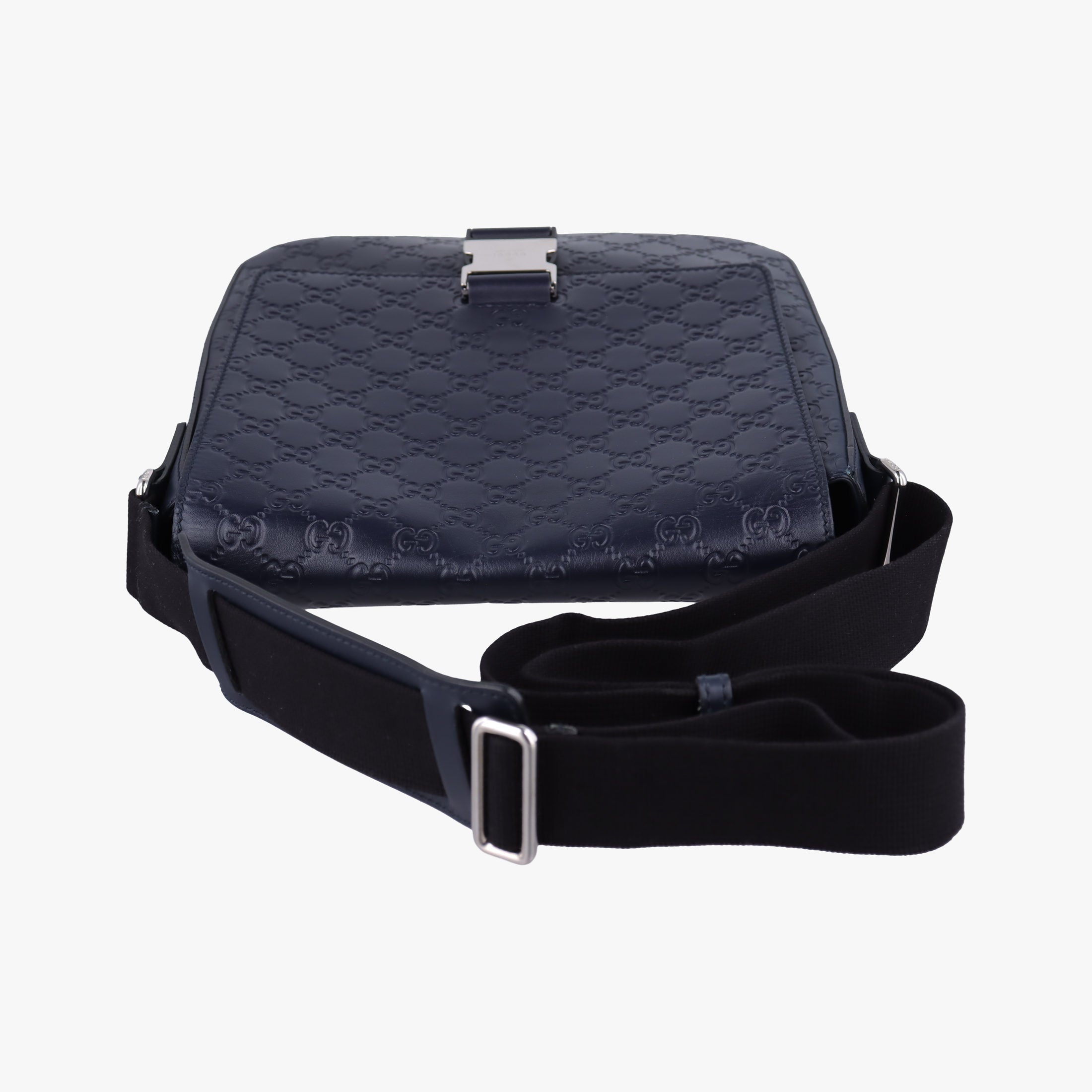 Pre-owned Gucci GG Plus GG Supreme Navy Leather 406368 shoulderbag | stylenewstar