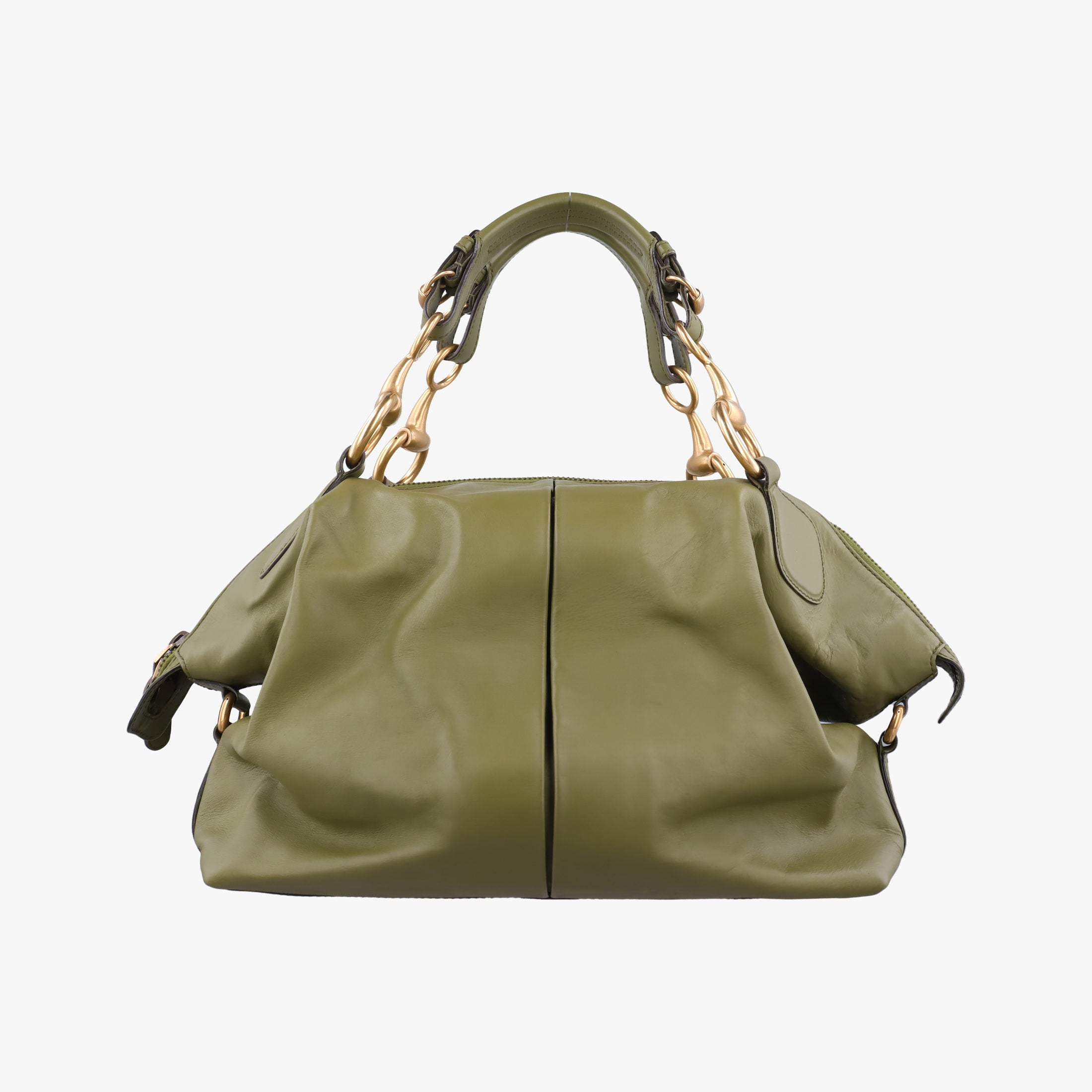 Pre-owned Gucci Horsebit hobo Green Leather 309578 handbag | stylenewstar