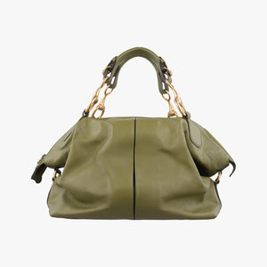 Pre-owned Gucci Horsebit hobo Green Leather 309578 handbag | stylenewstar