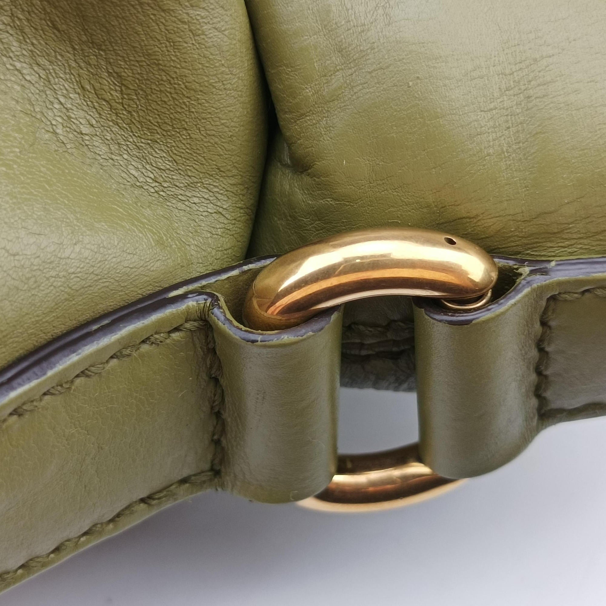 Pre-owned Gucci Horsebit hobo Green Leather 309578 handbag | stylenewstar