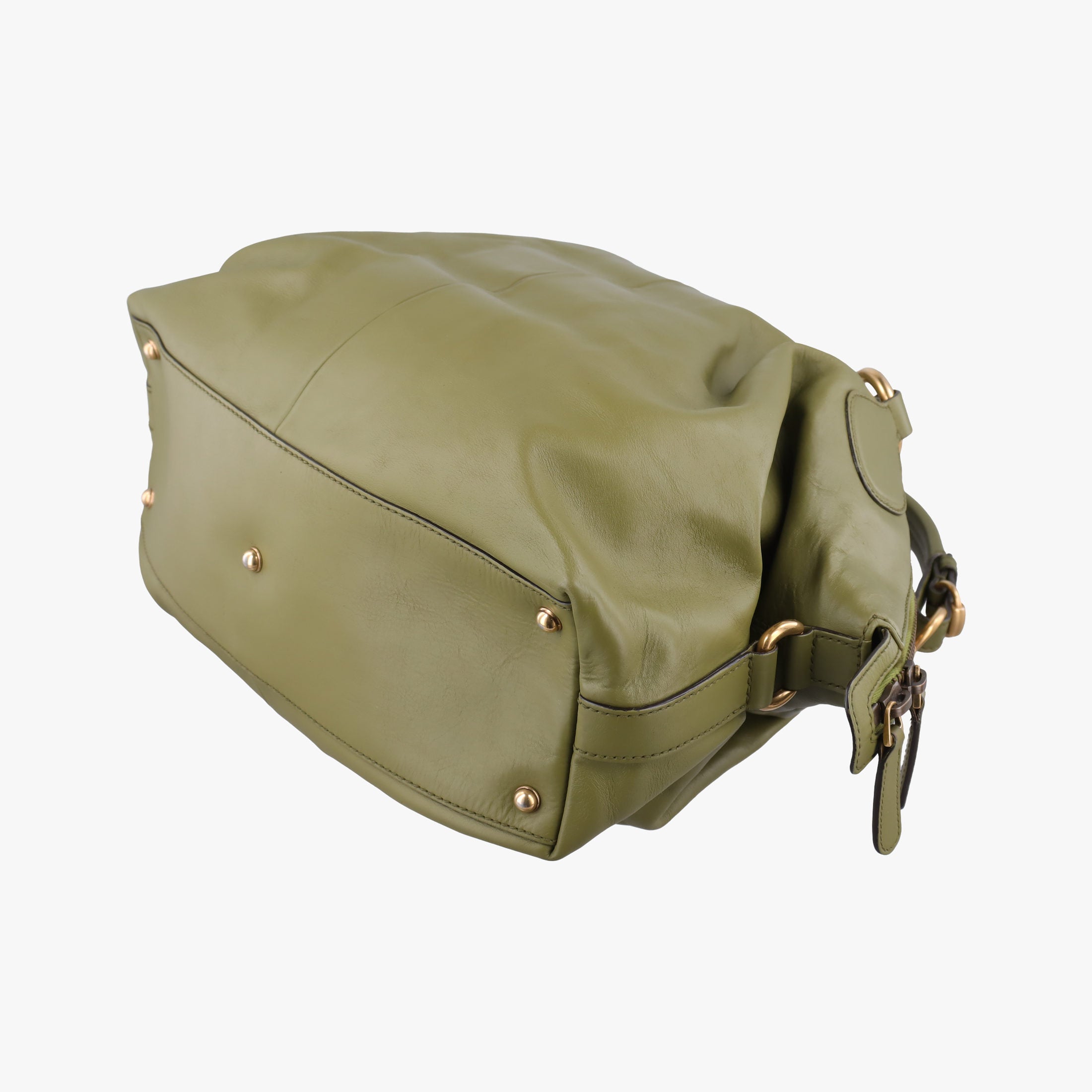 Pre-owned Gucci Horsebit hobo Green Leather 309578 handbag | stylenewstar