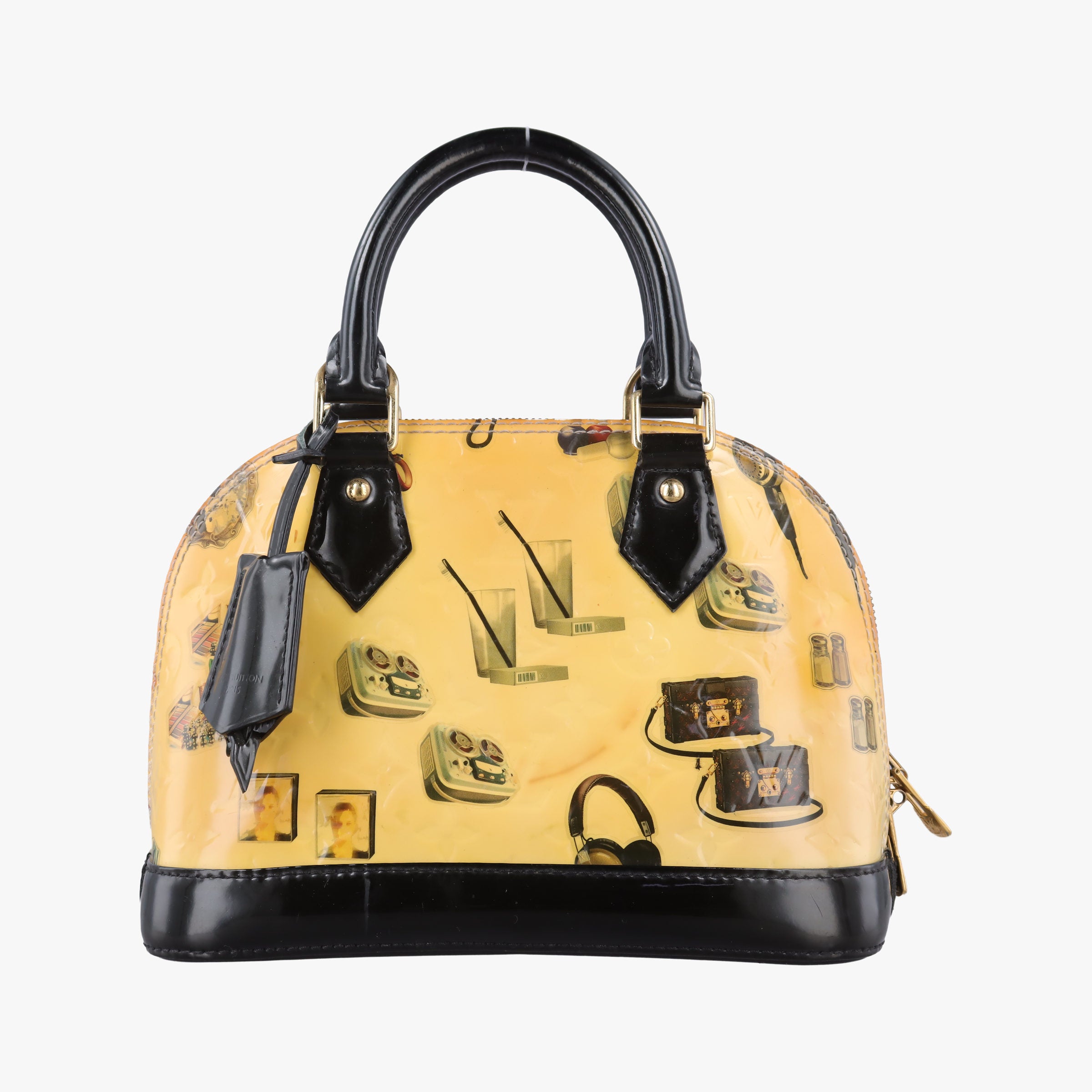 Secondhand Louis Vuitton Alma PM Sticker Collection Ivory×black×multi Vernis M50466 handbag | stylenewstar