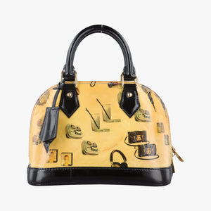 Secondhand Louis Vuitton Alma PM Sticker Collection Ivory×black×multi Vernis M50466 handbag | stylenewstar