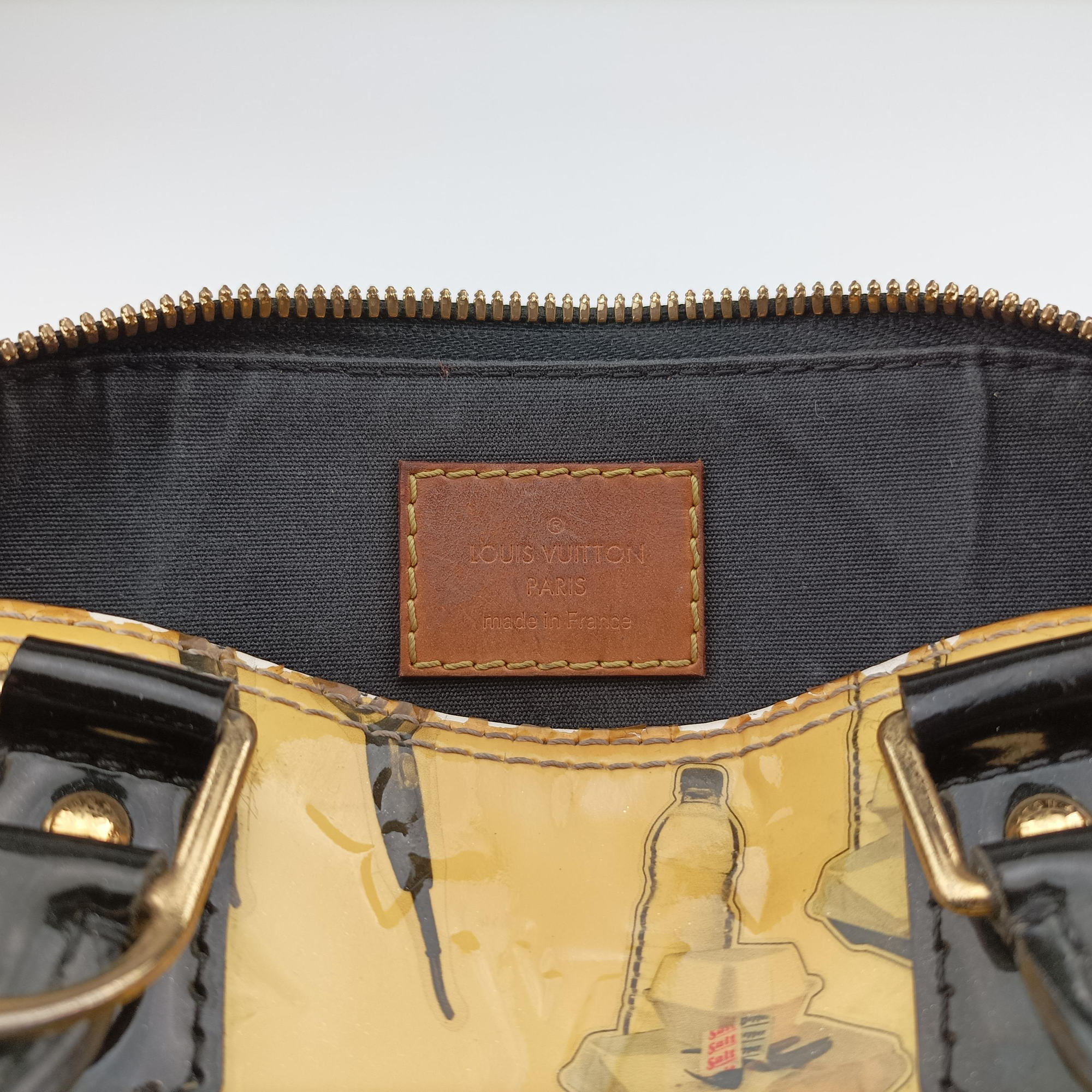 Secondhand Louis Vuitton Alma PM Sticker Collection Ivory×black×multi Vernis M50466 handbag | stylenewstar