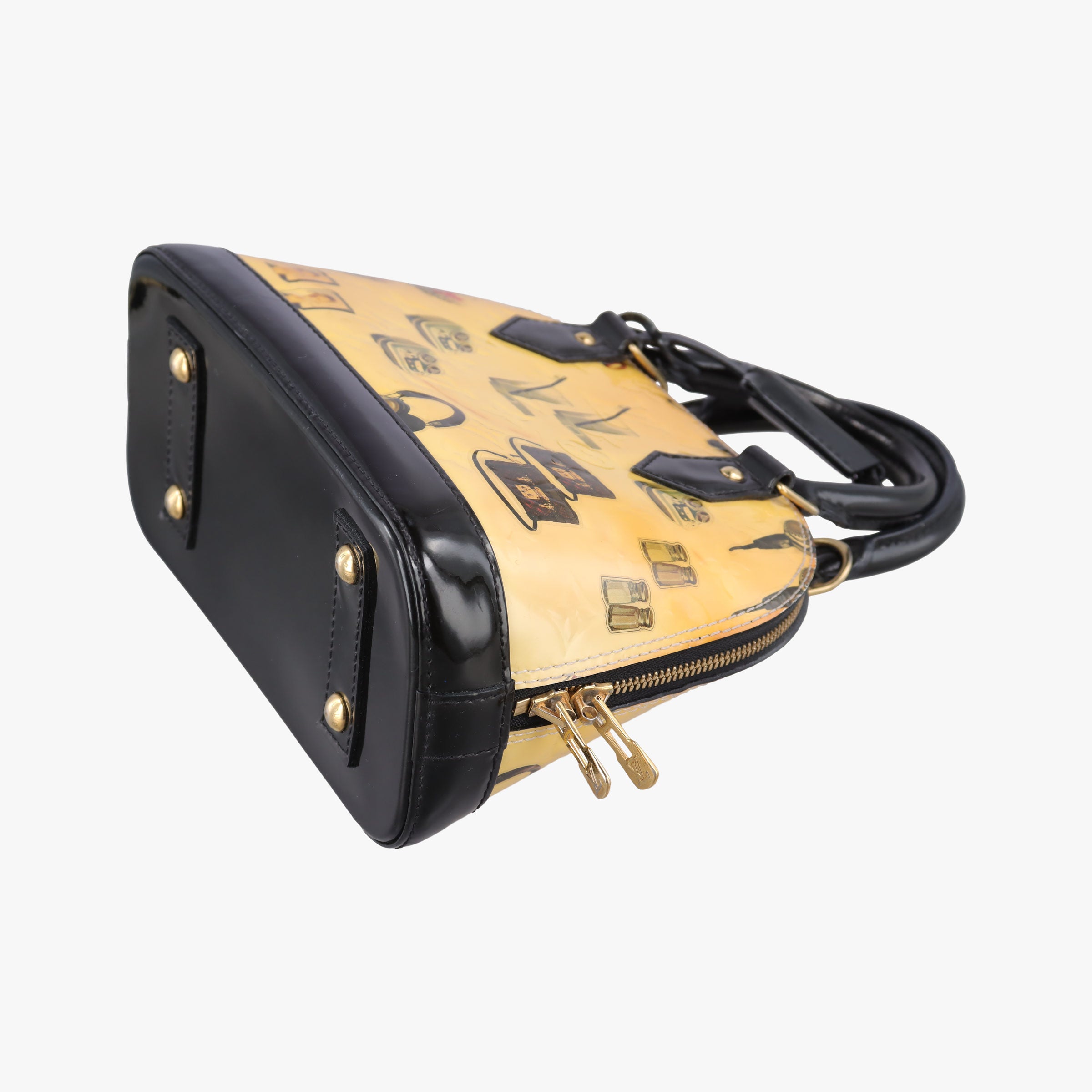 Secondhand Louis Vuitton Alma PM Sticker Collection Ivory×black×multi Vernis M50466 handbag | stylenewstar