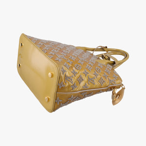 Pre-owned Louis Vuitton Lockit Booklet Gris Vernis×fabric M40601 handbag | stylenewstar