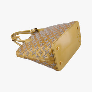 Pre-owned Louis Vuitton Lockit Booklet Gris Vernis×fabric M40601 handbag | stylenewstar