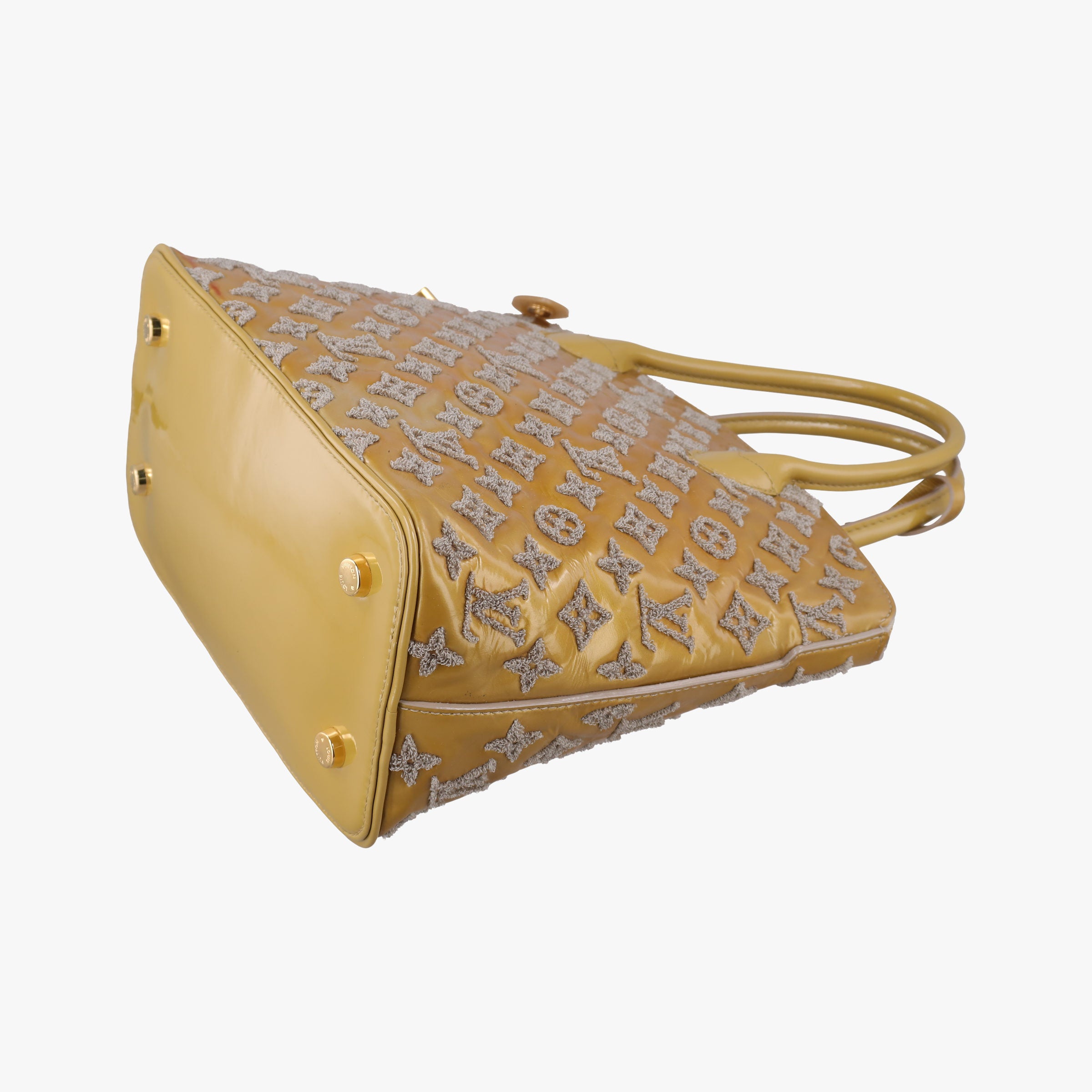 Pre-owned Louis Vuitton Lockit Booklet Gris Vernis×fabric M40601 handbag | stylenewstar