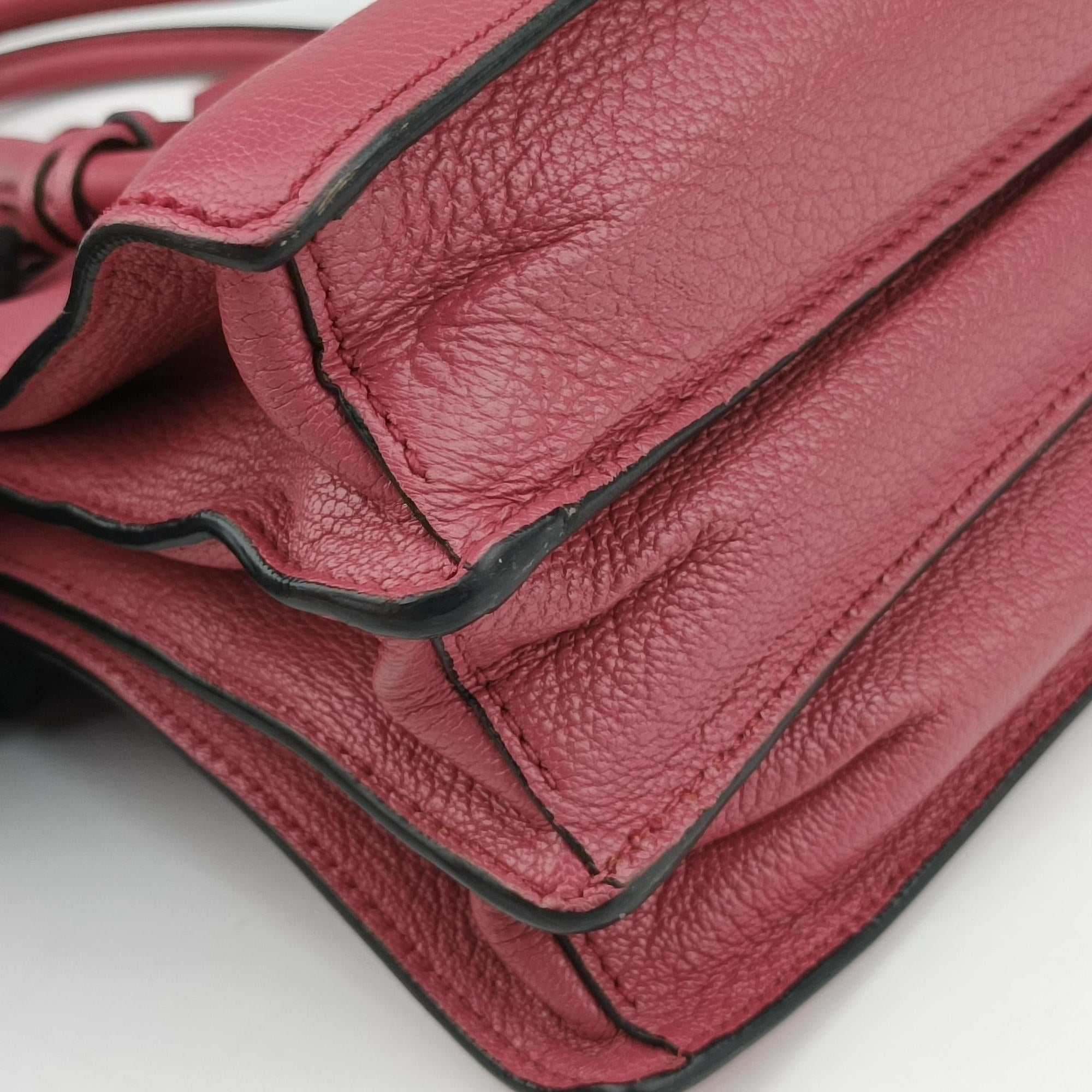 Secondhand Miu Miu MADRAS Fuchsia Pink Leather 5BA104 shoulderbag | stylenewstar