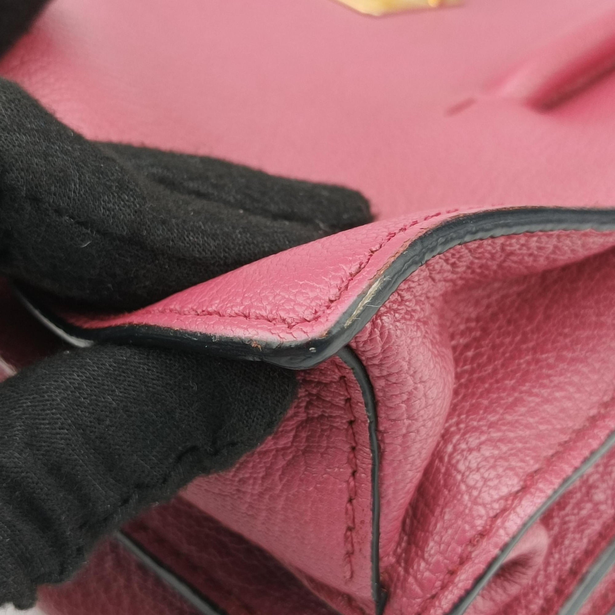 Secondhand Miu Miu MADRAS Fuchsia Pink Leather 5BA104 shoulderbag | stylenewstar