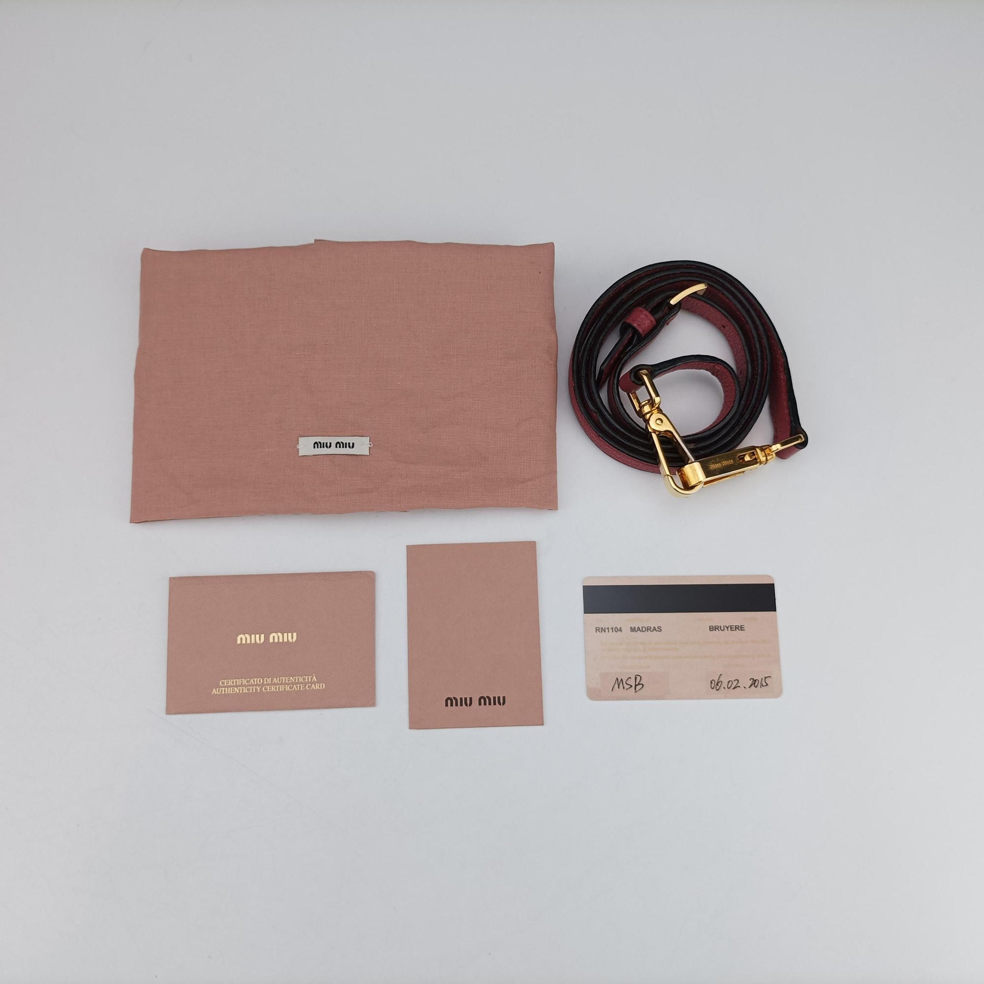 Secondhand Miu Miu MADRAS Fuchsia Pink Leather 5BA104 shoulderbag | stylenewstar