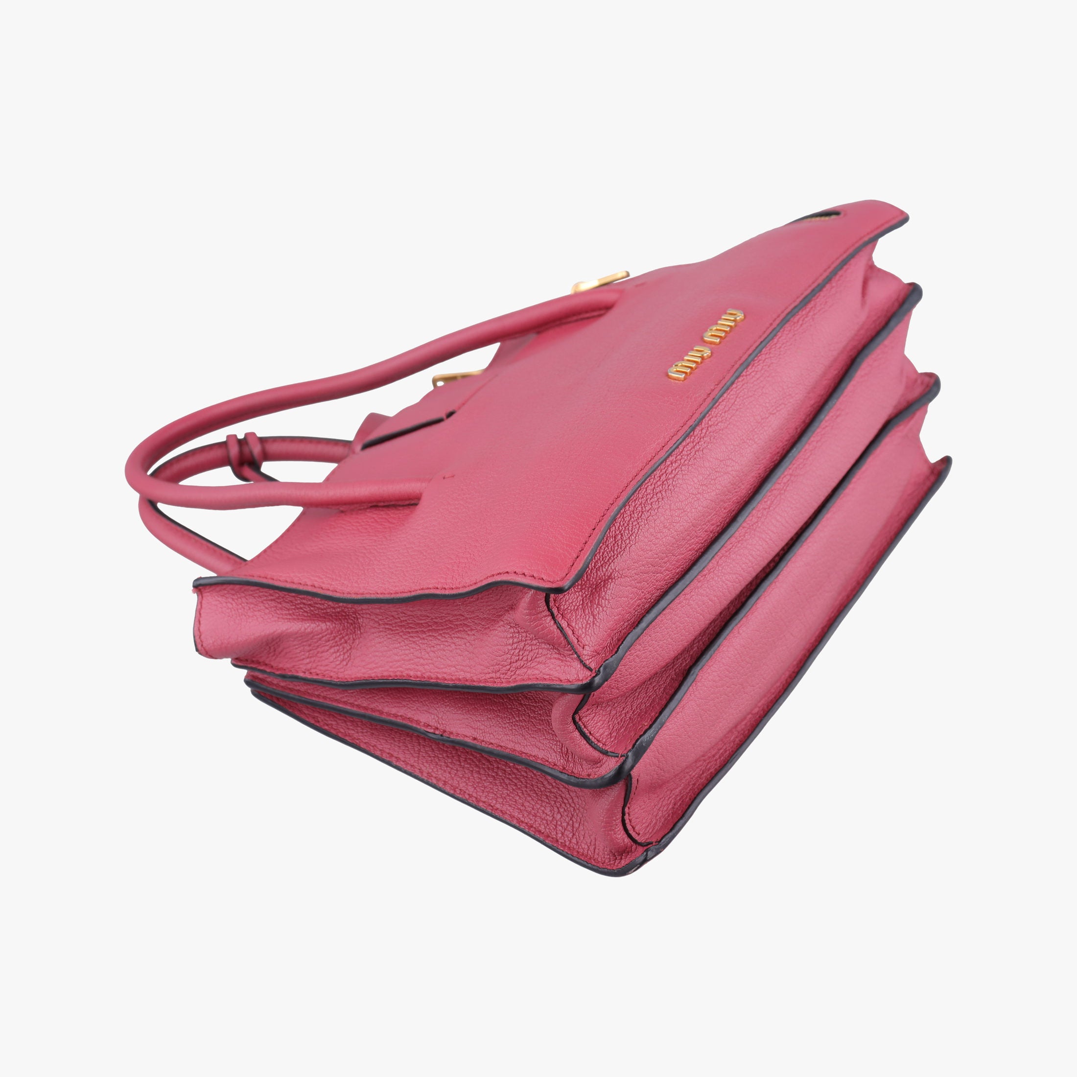 Secondhand Miu Miu MADRAS Fuchsia Pink Leather 5BA104 shoulderbag | stylenewstar