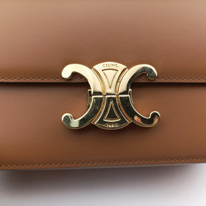 Pre-owned Celine Teen Triomphe Brown Leather 188423BF4 shoulderbag | stylenewstar