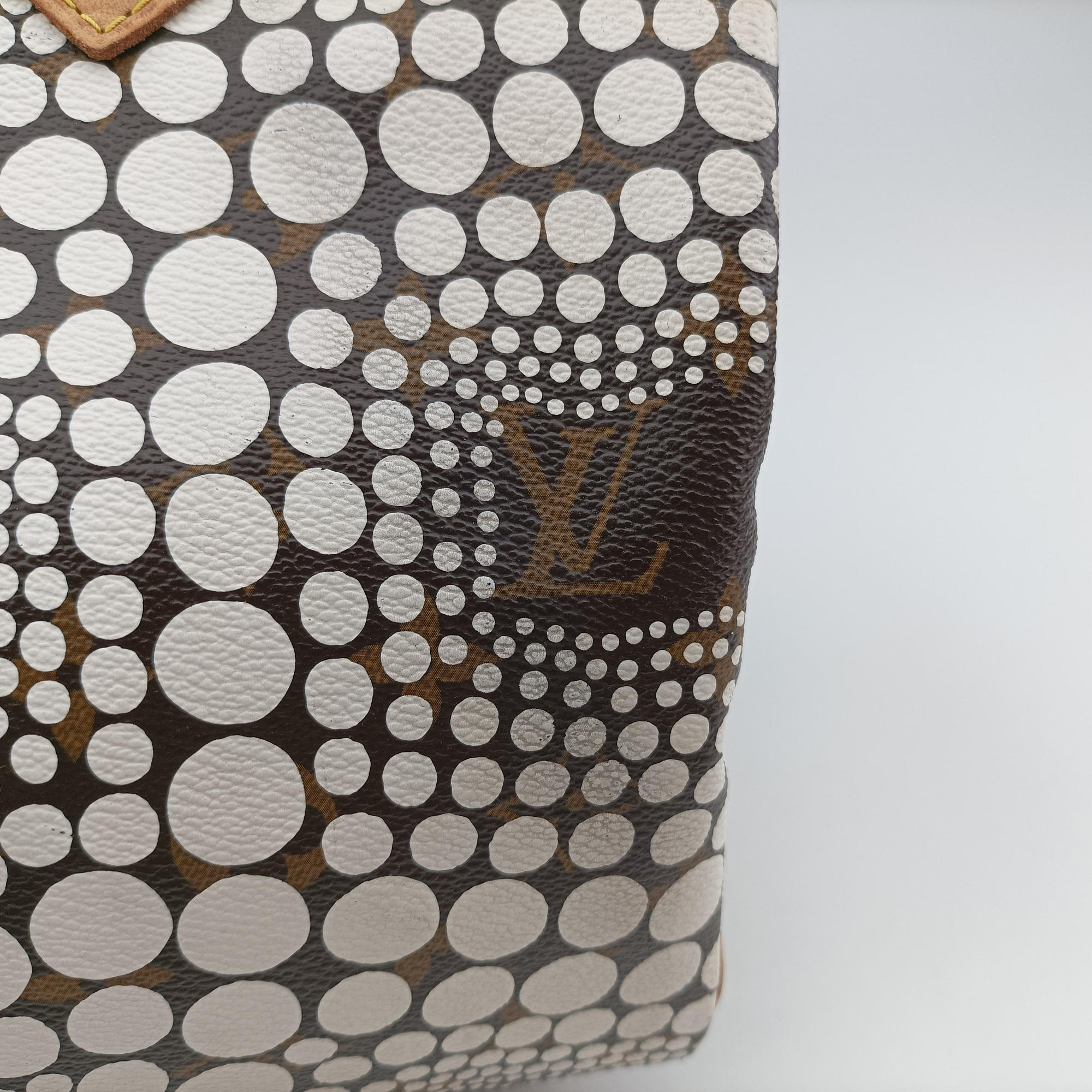 Pre-owned Louis Vuitton Monogram Town Speedy 30 Brown x White Monogram canvas    　 M40690 handbag | stylenewstar