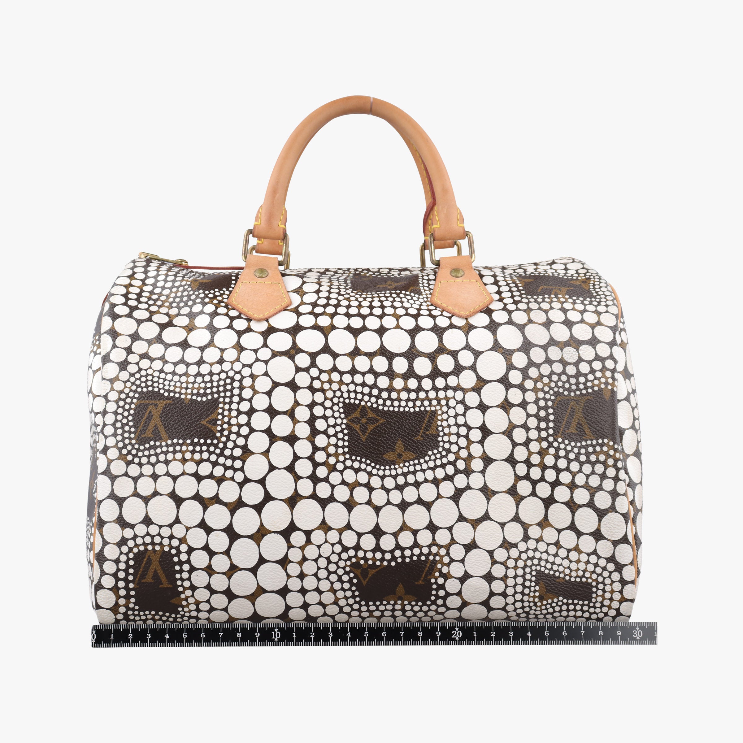 Pre-owned Louis Vuitton Monogram Town Speedy 30 Brown x White Monogram canvas    　 M40690 handbag | stylenewstar